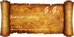 Ganter Gyula névjegykártya